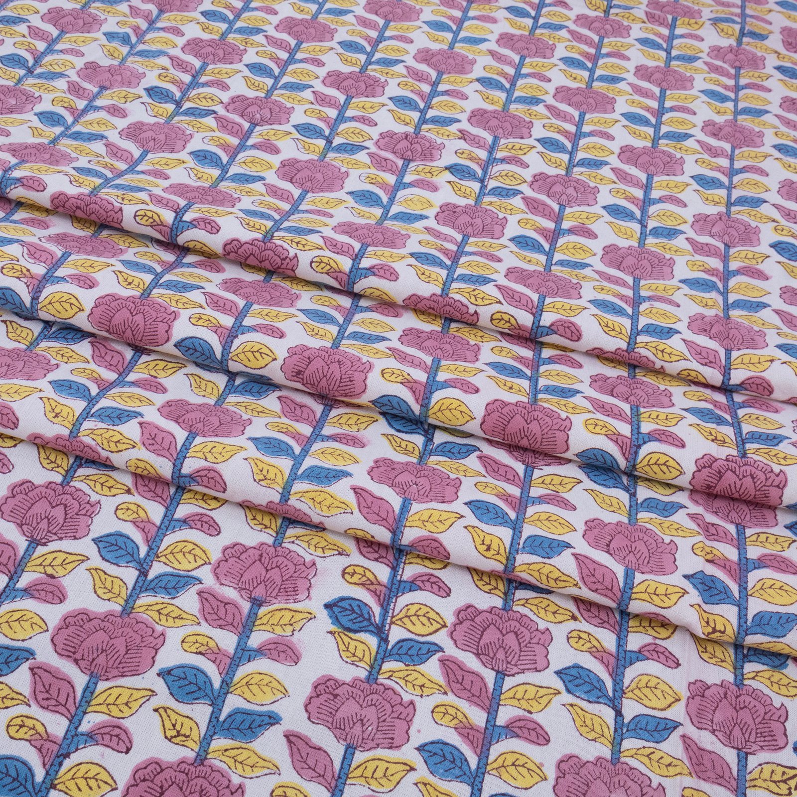 マルチクロス インド綿 ブロックプリントおしゃれ かわいい 花柄ソファカバーベッドカバー エシカル ハンドメイド インド雑貨 アジア雑貨 ボタニカル - Image 5